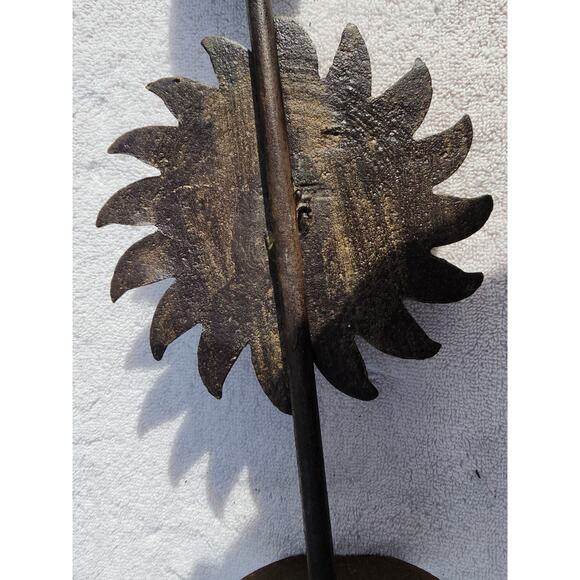 VTG Sun Face Haitian Candlestick Art Recycled Steel Drum Metal Wall 14" - Picture 7 of 13